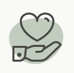 Icon of a heart and hand, representing the Connectedness wellness dimension
