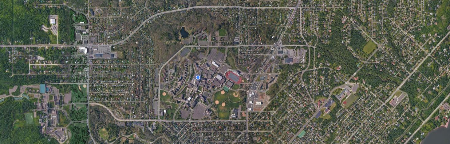 Aerial map of UMD and the surrounding neighborhood